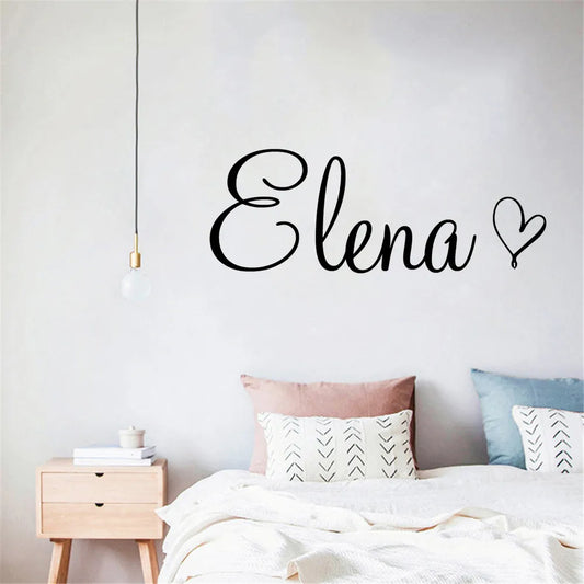Personalized Name & Heart Wall Sticker: Perfect for Kids' Rooms