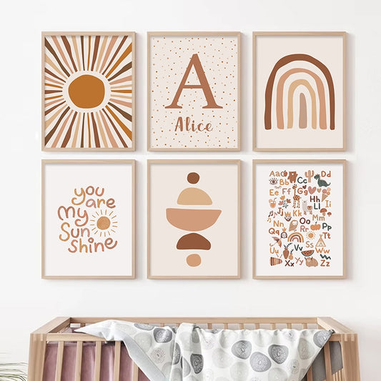 That Lovely Summer Abstract Custom Baby Name Wall Art - Personalized Nursery Decor