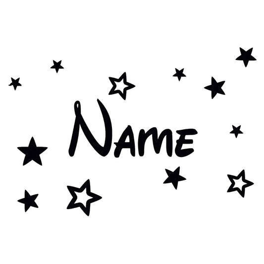 Personalize Your Space with Boys or Girls Personalised Name With Stars Wall Sticker!