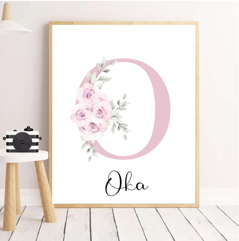 personalized custom name poster, floral minimalist design, simply add a name and creat a unique personalised gift