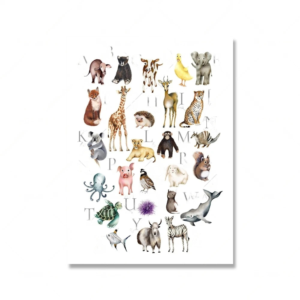 Brighten Up Your Nursery with Animal Alphabet Poster: A-Z Fun!