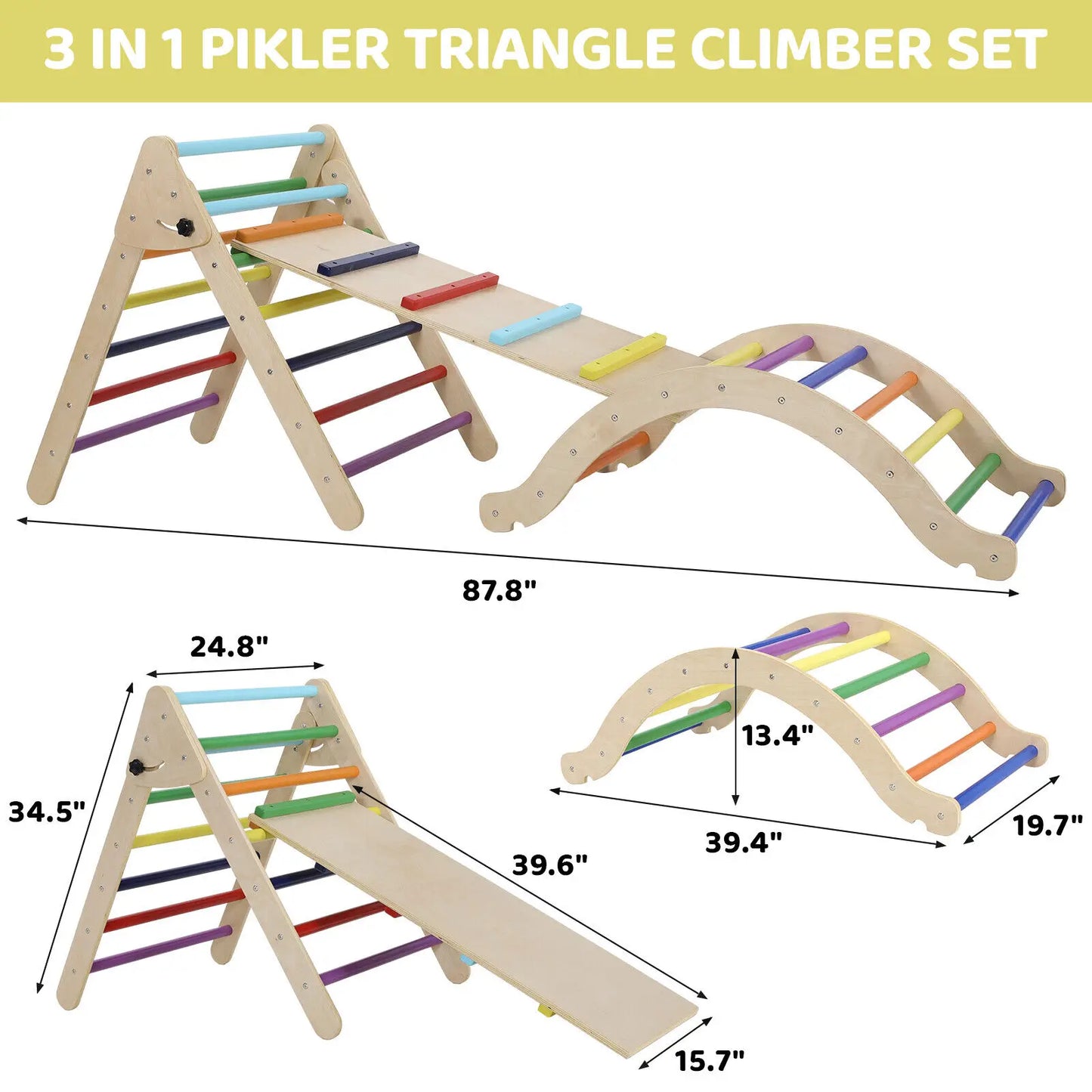 Fun & Educational Montessori Toy: Wooden Rocker, Slide & Climbing Set