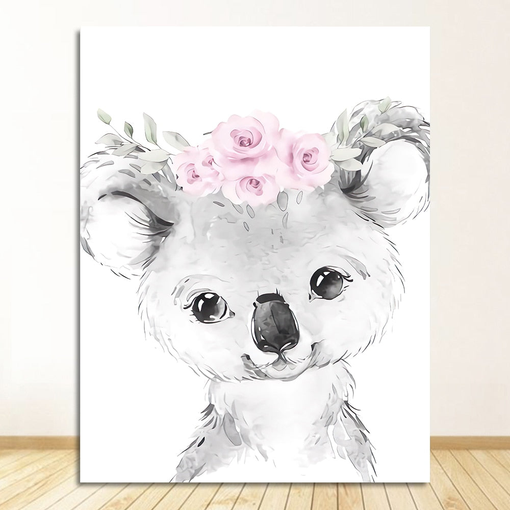 awesome koala drawing wall art for the kids room, baby room art