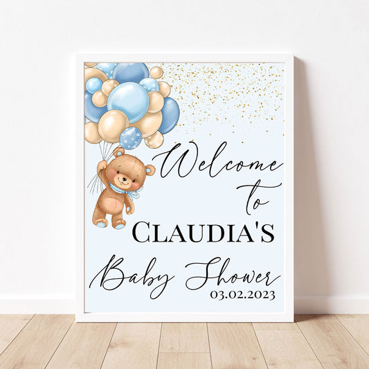 Celebrate Baby's Arrival with Our Cute Bear Balloon Poster!