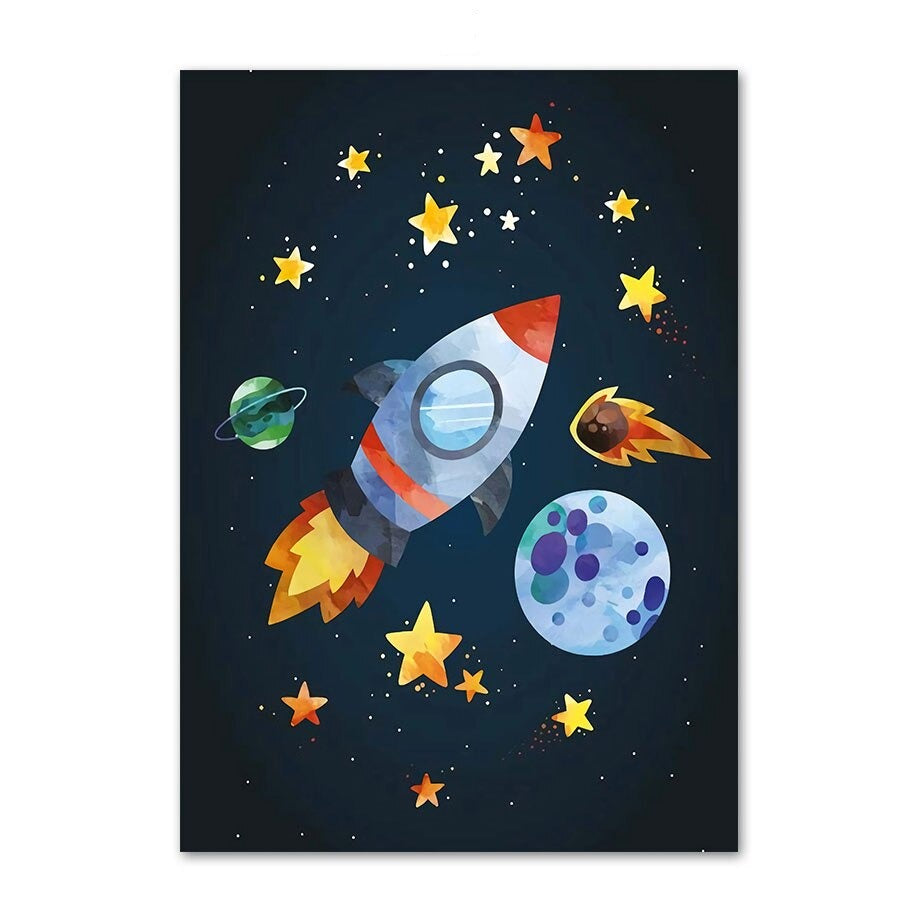 Custom Space Posters: Alphabet & Number Edition for Kids' Rooms