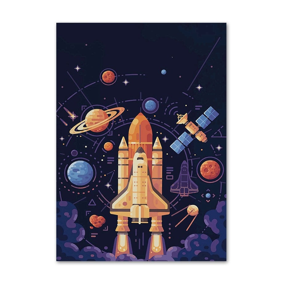 Personalized Space Alphabet & Number Posters: Blast off into Learning!