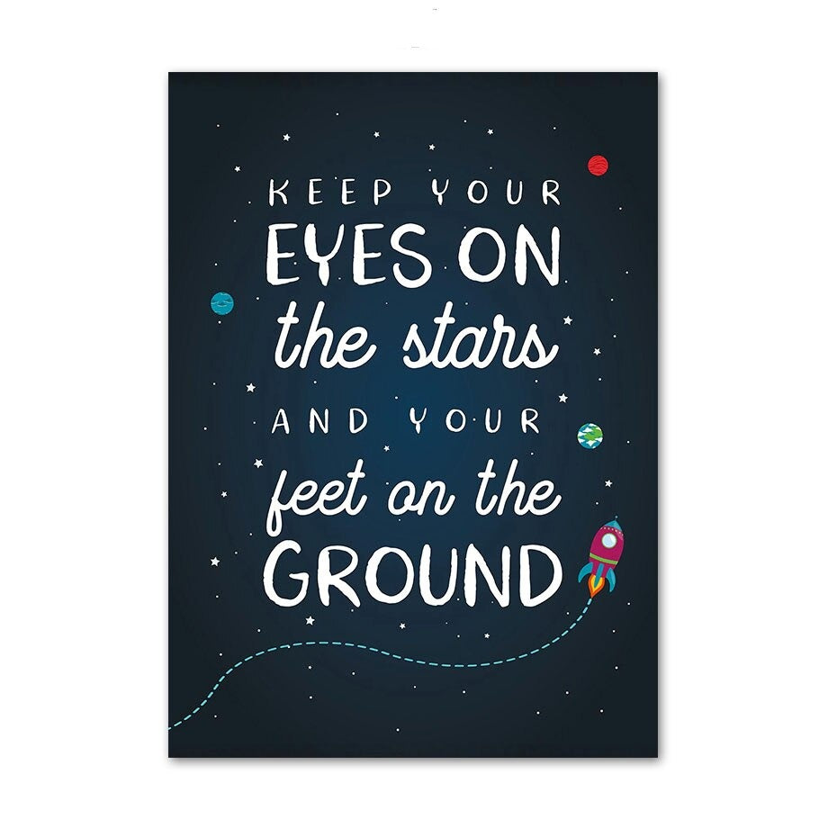Reach for the Stars with Personalized Alphabet & Number Space Posters