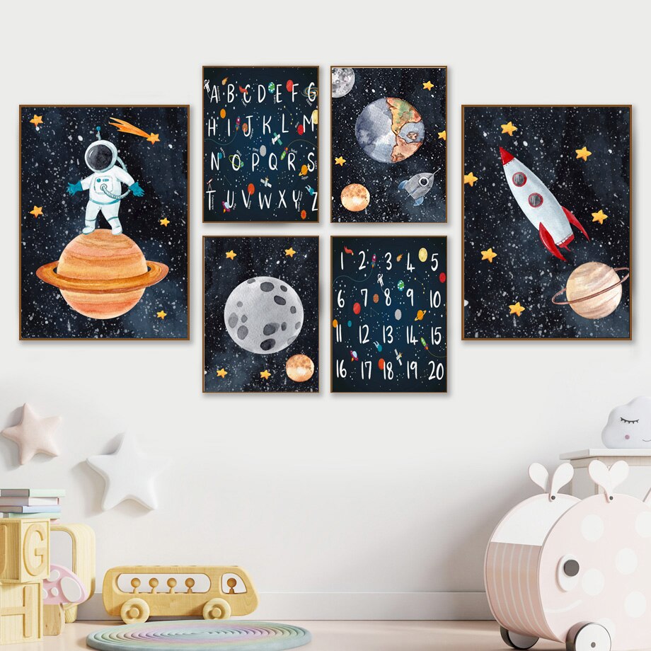 Discover the Cosmos with Personalized Alphabet & Number Space Posters