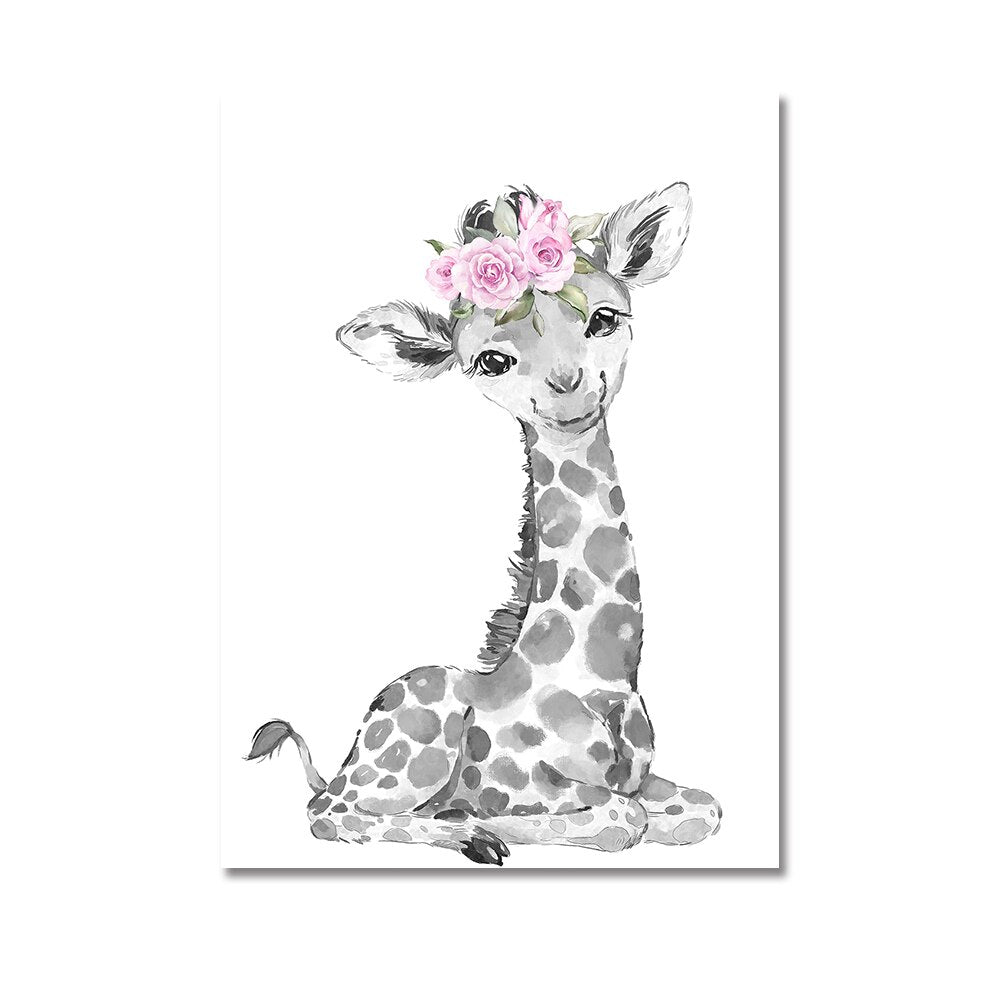 Create a Cozy Nursery with Personalized Light-Tone Animal Canvas Prints