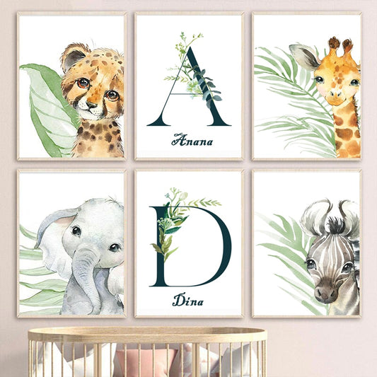 Create Your Safari Story: Personalized Animal Canvas Prints