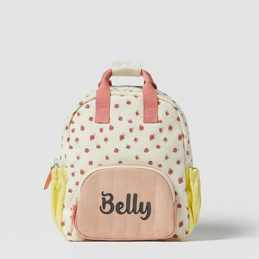 Custom Strawberry Backpack with Embroidered Name